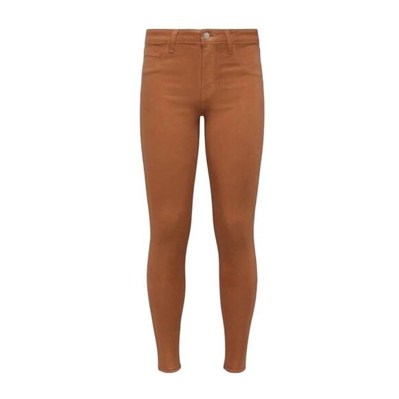 L’Agence NEW Womens Margot Skinny High Rise Jeans sz 24 Java Coated Wax Denim - Picture 1 of 14